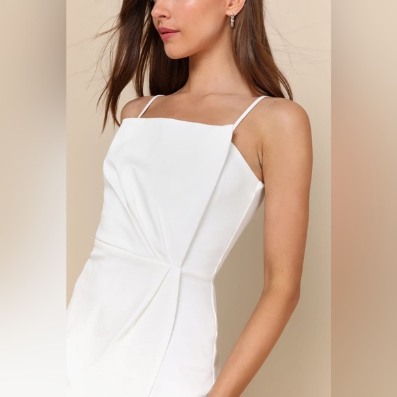 Drinks On Me White Sleeveless Pleated Bodycon Dress Size XXS - Picture 4 of 5